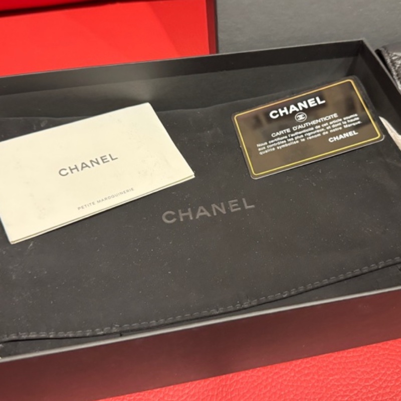 Chanel woc 羊皮皮黑銀款-13