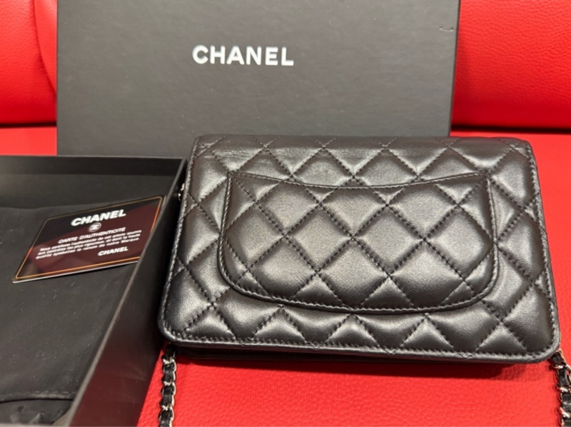Chanel woc 羊皮皮黑銀款-6