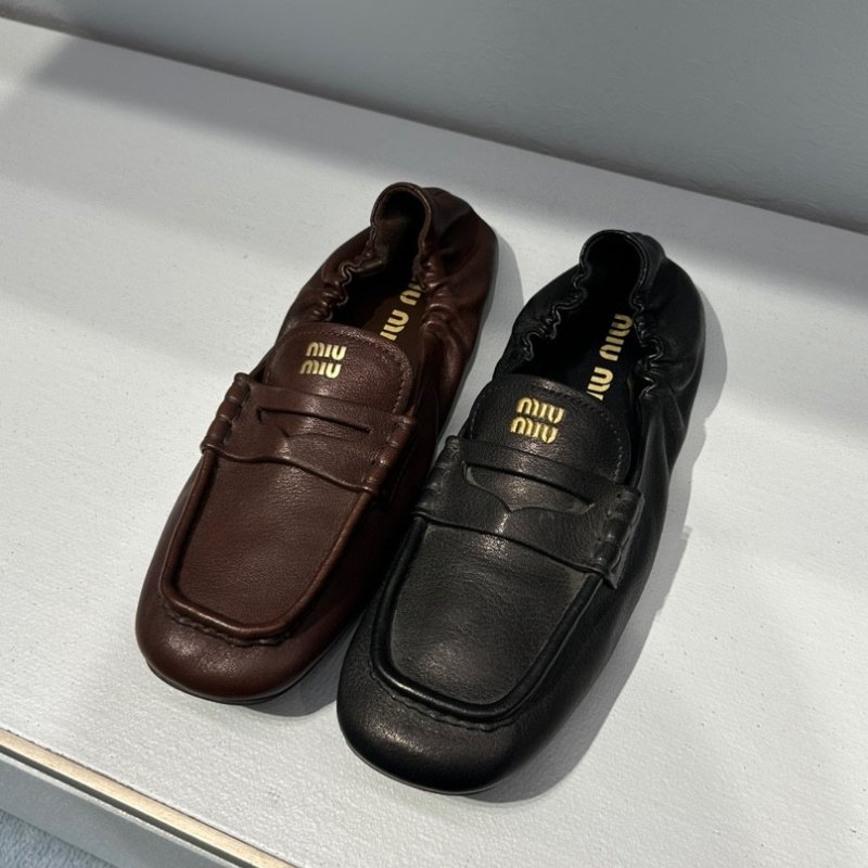 🎉新品好折扣✨Miu Miu 5D341E Ruches 納帕軟皮樂福鞋 黑色 IT 36/37/38/39(尺寸可選)-4