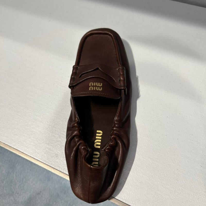 🎉新品好折扣✨Miu Miu 5D341E Ruches 納帕軟皮樂福鞋 黑色 IT 36/37/38/39(尺寸可選)-6