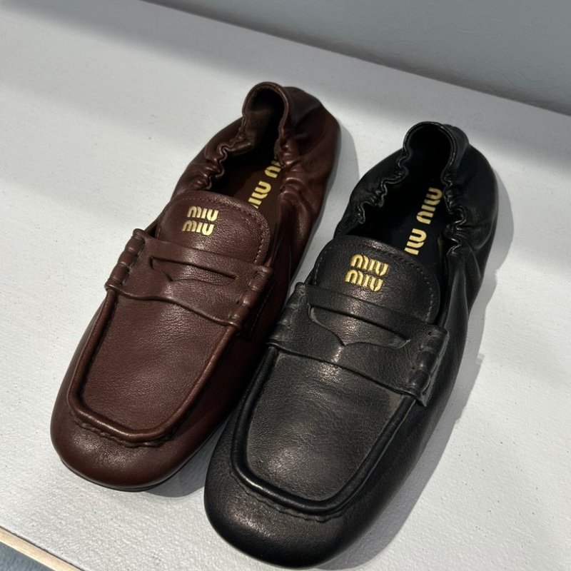 🎉新品好折扣✨Miu Miu 5D341E Ruches 納帕軟皮樂福鞋 黑色 IT 36/37/38/39(尺寸可選)-10