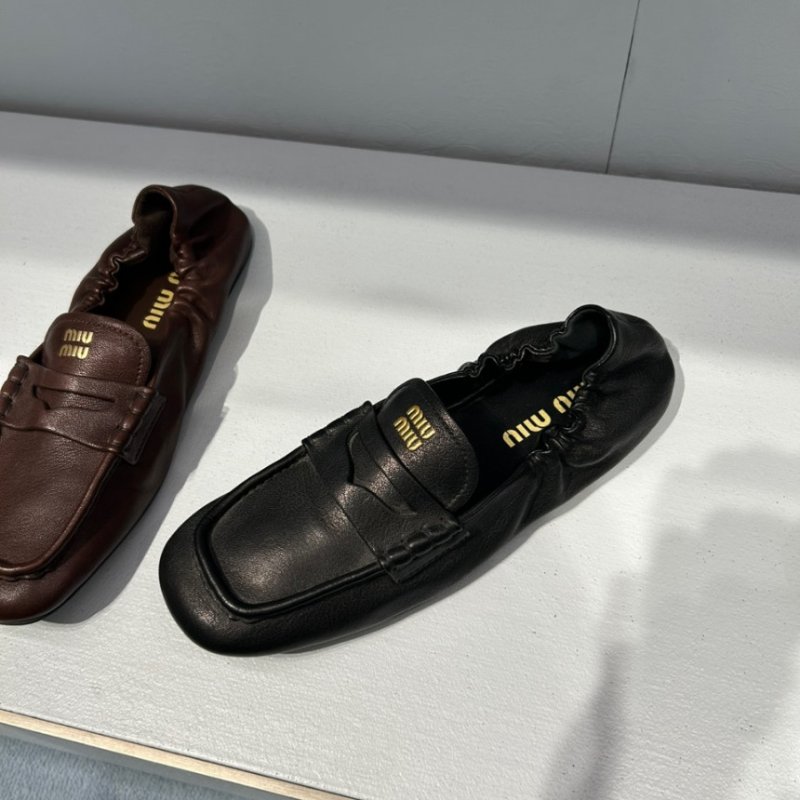 🎉新品好折扣✨Miu Miu 5D341E Ruches 納帕軟皮樂福鞋 黑色 IT 36/37/38/39(尺寸可選)-11