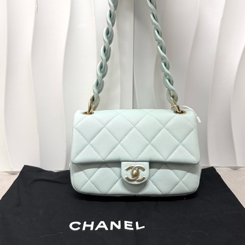Chanel / 香奈兒 24P Baby blue 限量款 粗鏈條-0