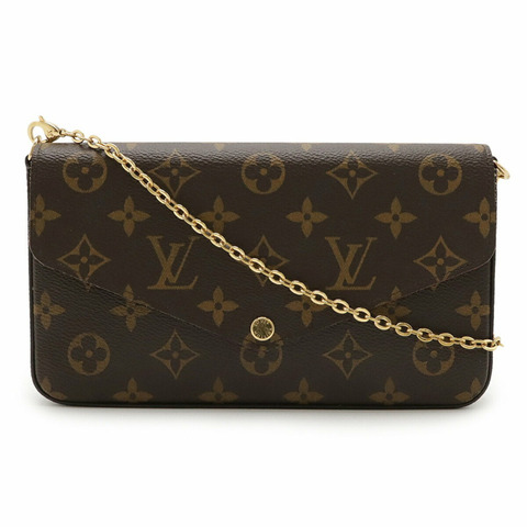 LOUIS VUITTON Monogram Pochette Felicie 紫紅色單肩包/手拿包（包缺）M81896
