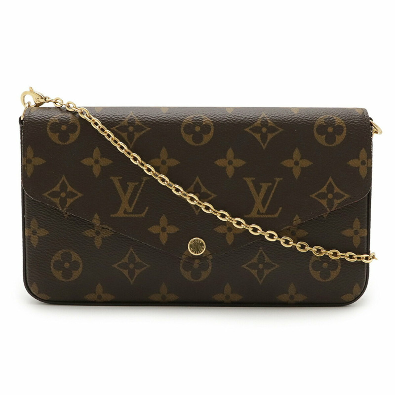 LOUIS VUITTON Monogram Pochette Felicie 紫紅色單肩包/手拿包(包缺)M81896-1