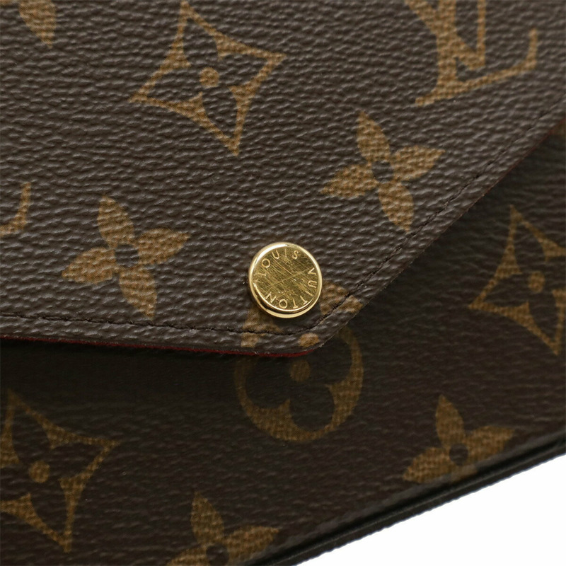 LOUIS VUITTON Monogram Pochette Felicie 紫紅色單肩包/手拿包(包缺)M81896-4