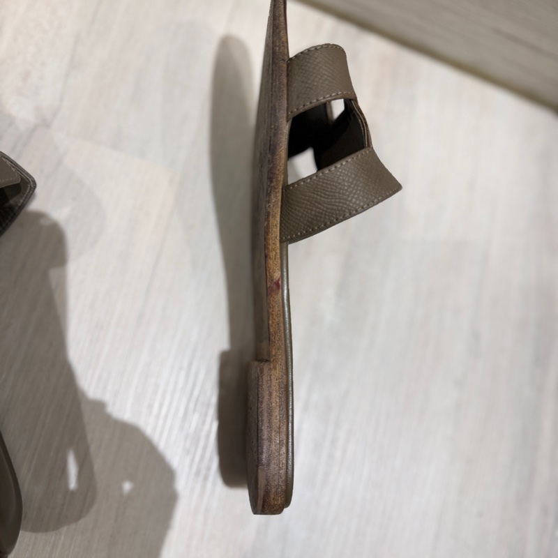 Hermes Oran sandal大象灰平底拖鞋 36 半 (二手)-20