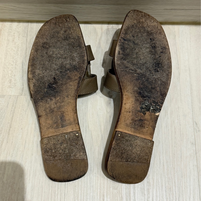 Hermes Oran sandal大象灰平底拖鞋 36 半 (二手)-32
