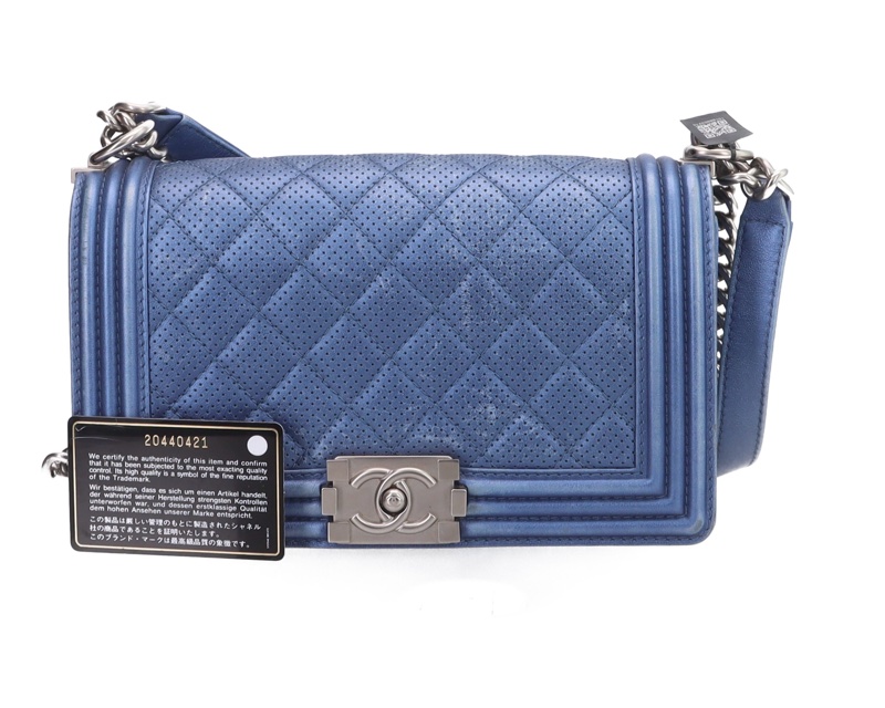 CHANEL香奈兒  leboy中號 藍色-4