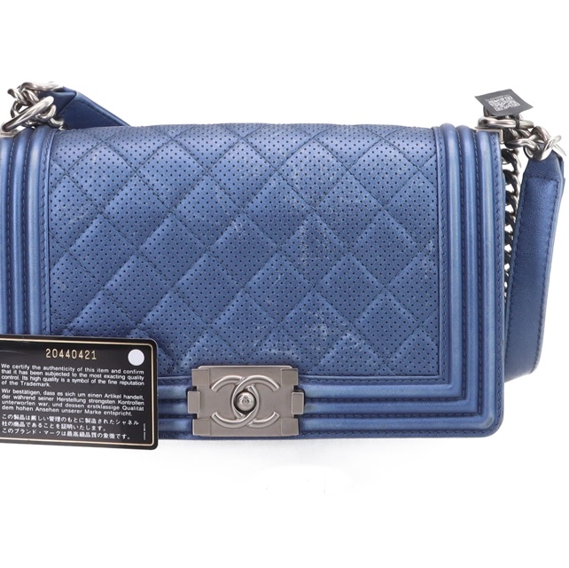CHANEL香奈兒  leboy中號 藍色-17