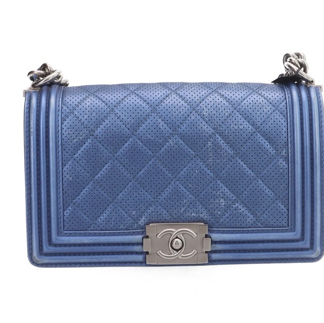 CHANEL香奈兒  leboy中號 藍色-19