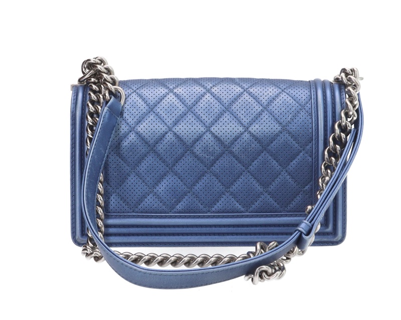 CHANEL香奈兒  leboy中號 藍色-20