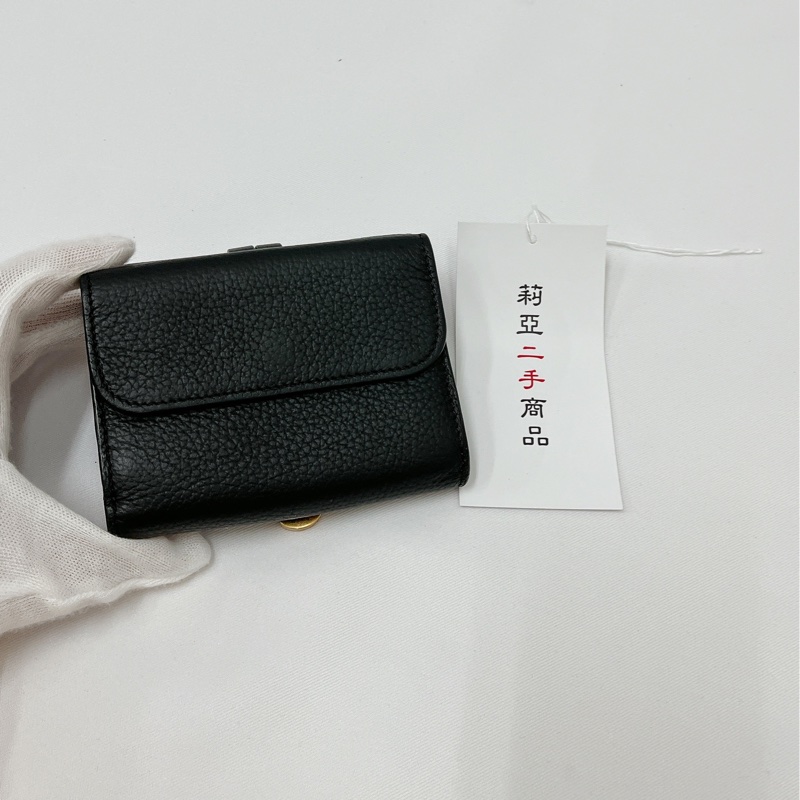 莉亞精品♡Chloe 三折短夾 黑色 二手美品-2