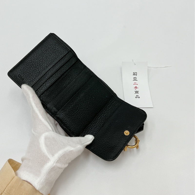 莉亞精品♡Chloe 三折短夾 黑色 二手美品-4