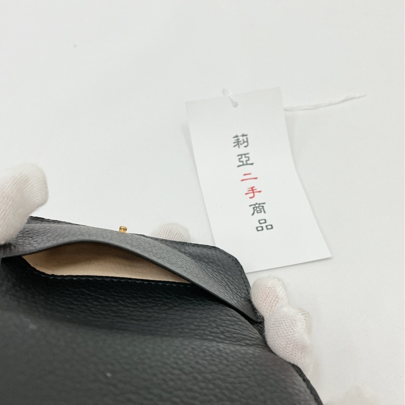 莉亞精品♡Chloe 三折短夾 黑色 二手美品-6