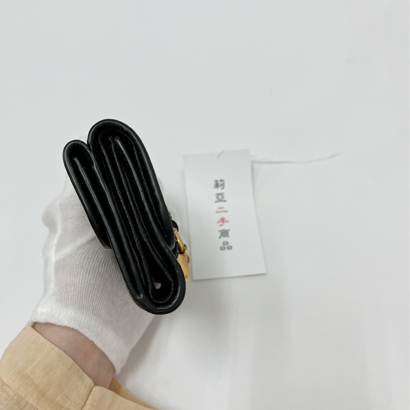 莉亞精品♡Chloe 三折短夾 黑色 二手美品-16