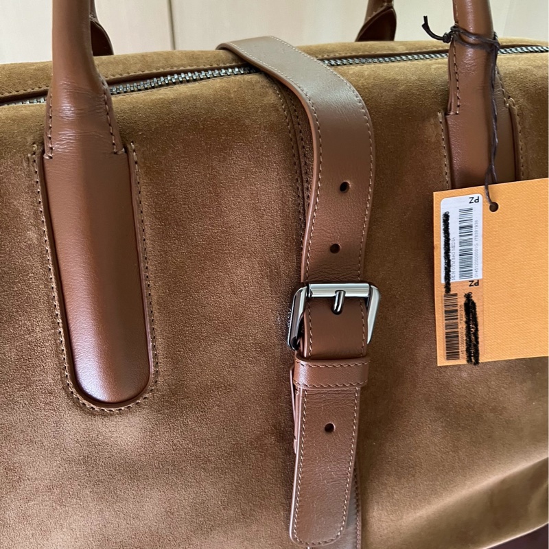 TODS 麂皮質感牛皮拼接手提/斜背兩用托特包-5