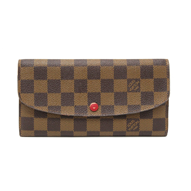 Louis Vuitton Damier Ebene Canvas Emilie Wallet Red-0