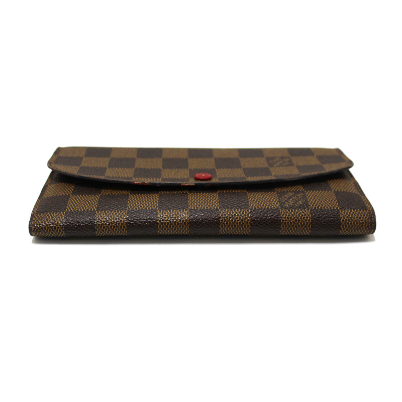 Louis Vuitton Damier Ebene Canvas Emilie Wallet Red-4