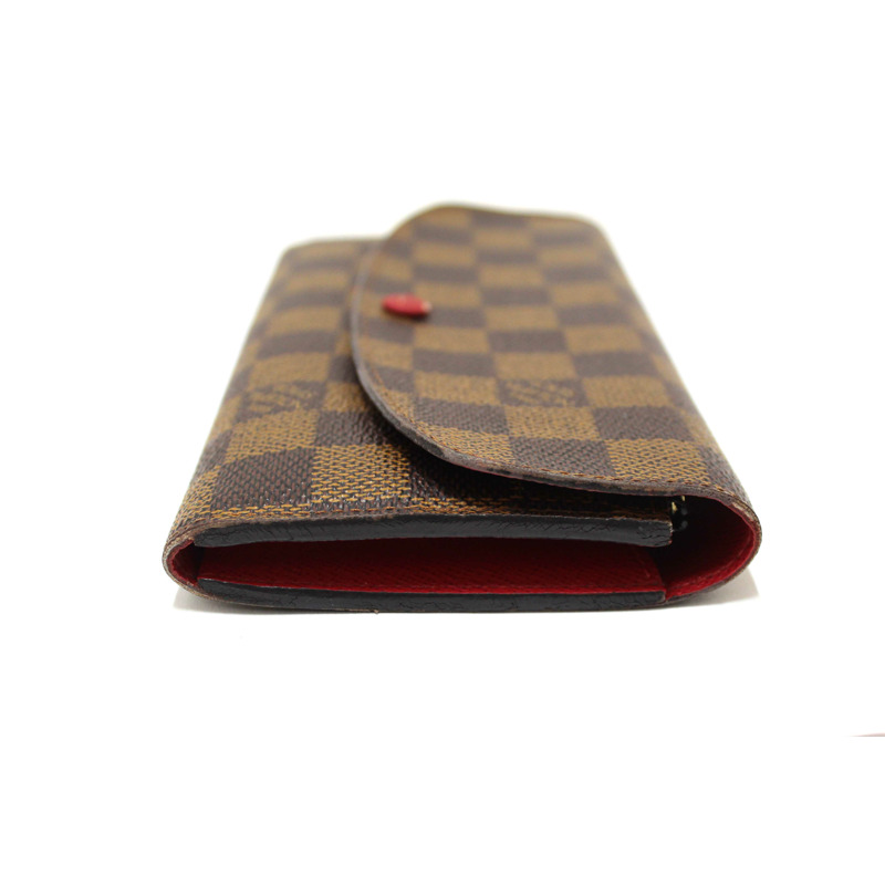Louis Vuitton Damier Ebene Canvas Emilie Wallet Red-6