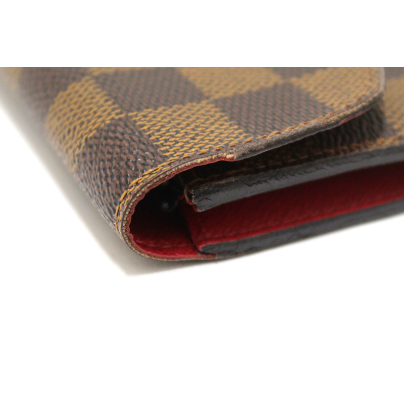 Louis Vuitton Damier Ebene Canvas Emilie Wallet Red-8