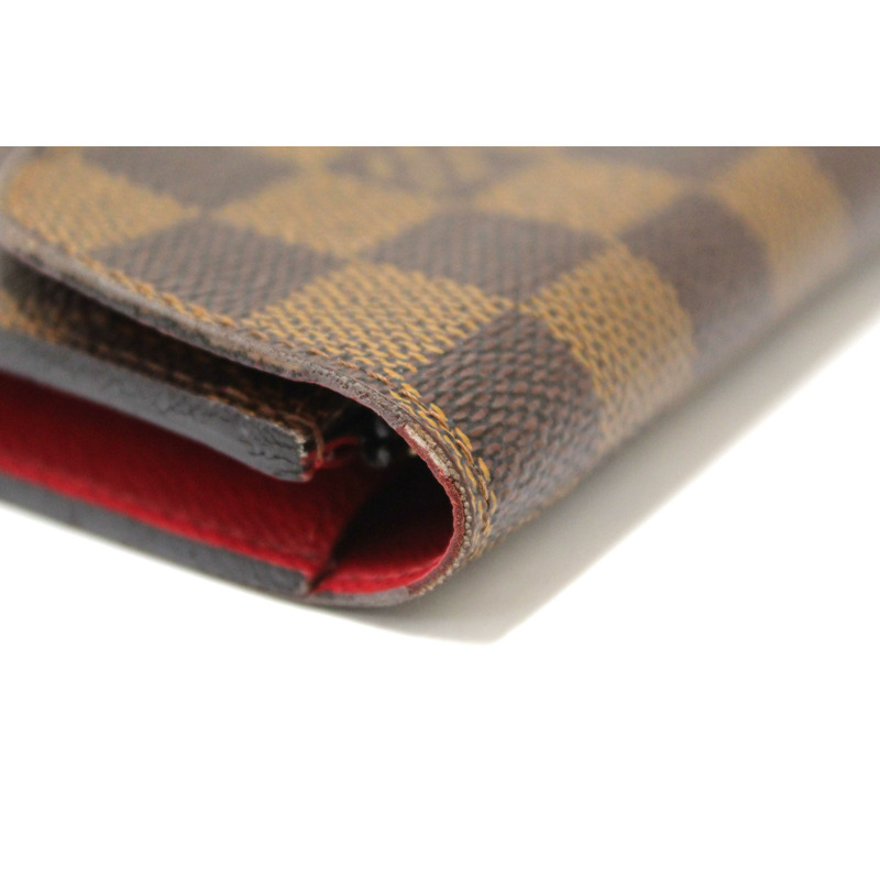 Louis Vuitton Damier Ebene Canvas Emilie Wallet Red-11