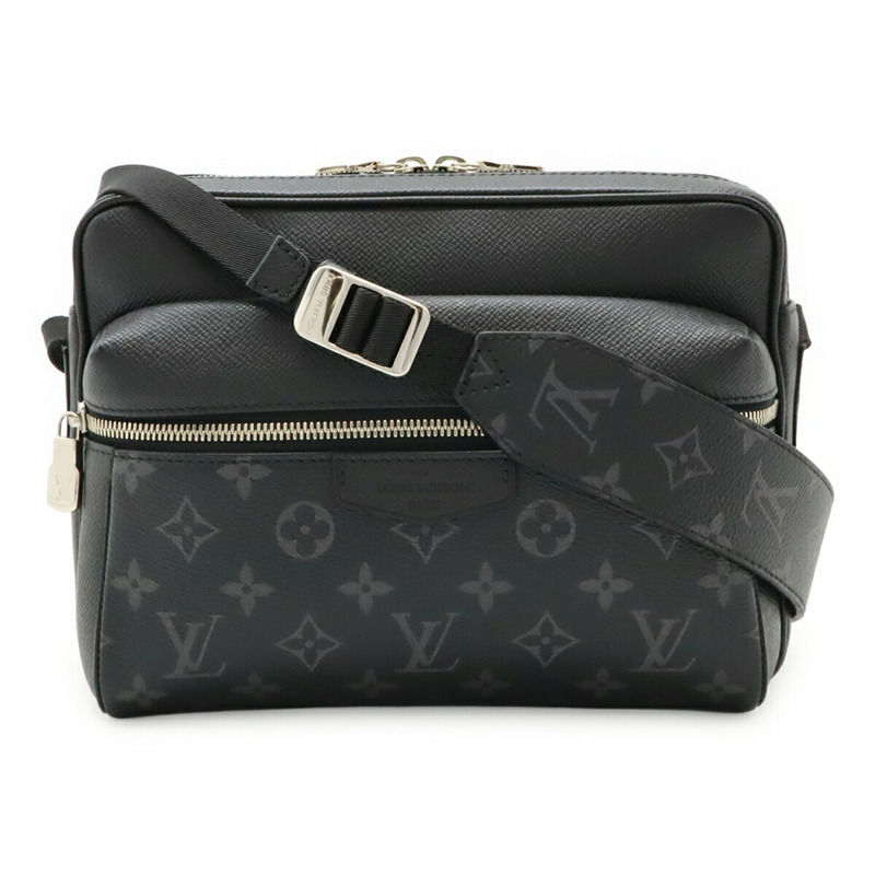 LOUIS VUITTON Taiga Rama Monogram Eclipse Outdoor PM 單肩包（黑色和黑色）(M30233)-0