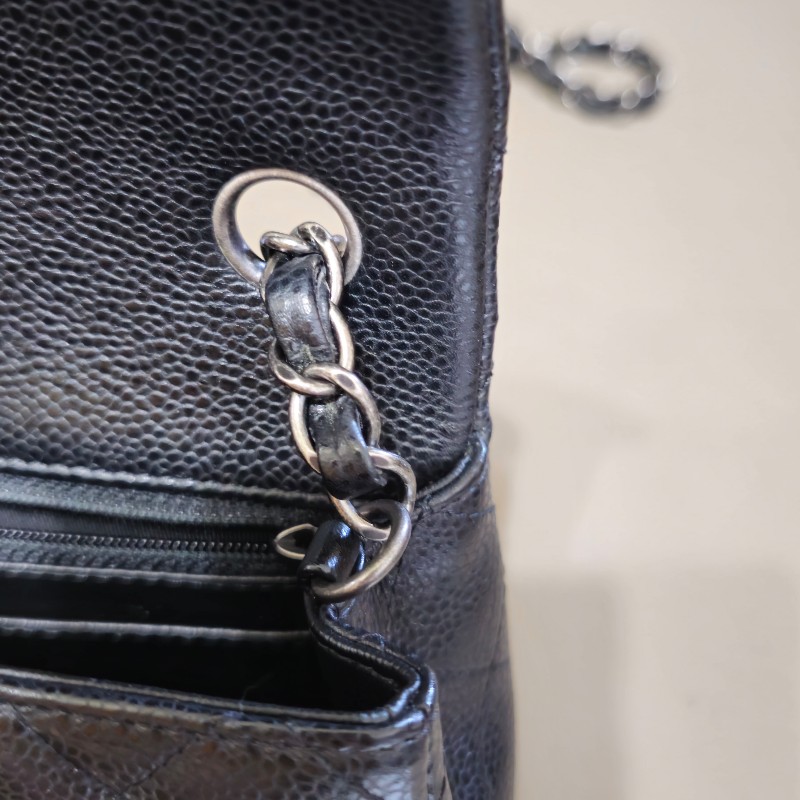 CHANEL MINI COCO 20 (耐用荔枝黑古銅銀)-18