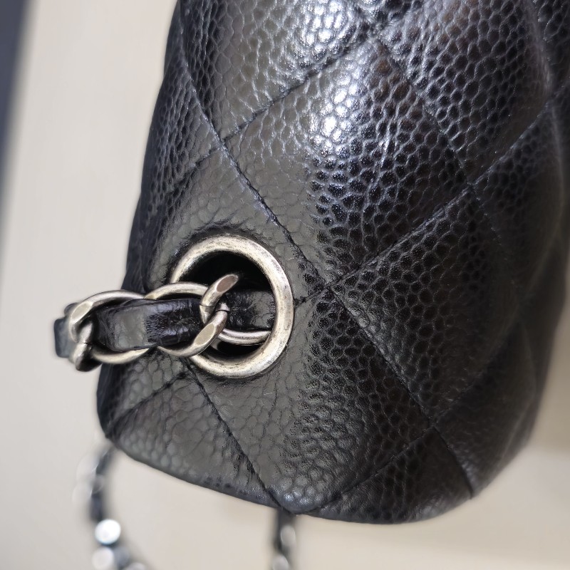 CHANEL MINI COCO 20 (耐用荔枝黑古銅銀)-22