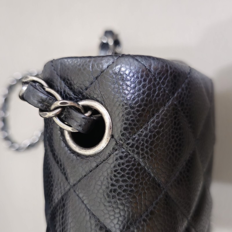 CHANEL MINI COCO 20 (耐用荔枝黑古銅銀)-23
