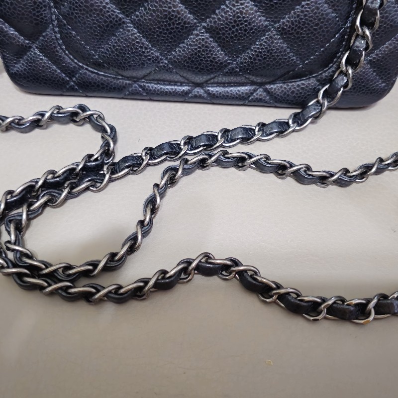 CHANEL MINI COCO 20 (耐用荔枝黑古銅銀)-25