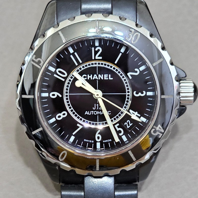 🖤CHANEL🖤香奈兒 J12( H0685 )黑自動上鍊機械錶-5