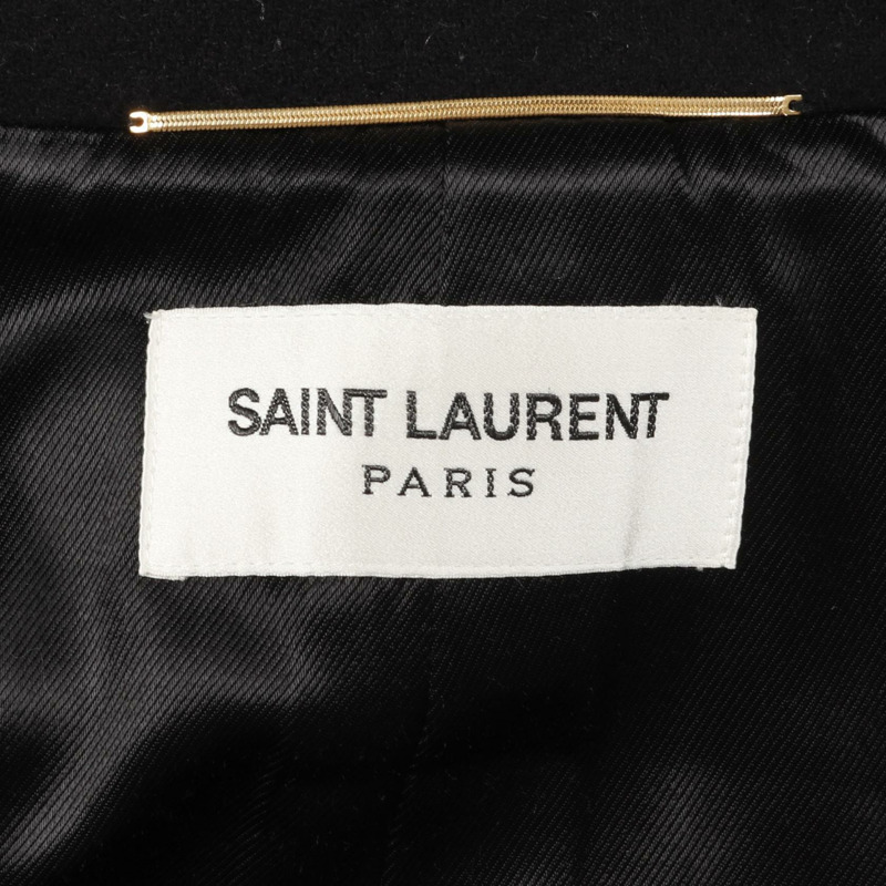 SAINT LAURENT PARIS 豌豆大衣 羊毛 安哥拉 黑色 #F38 二手 女士-2