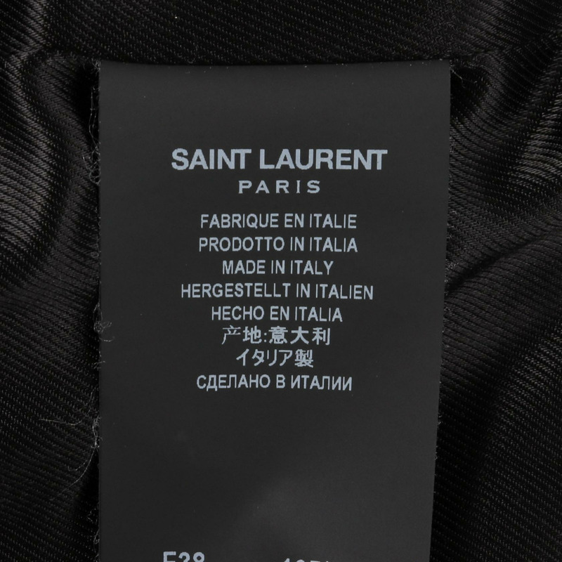 SAINT LAURENT PARIS 豌豆大衣 羊毛 安哥拉 黑色 #F38 二手 女士-5