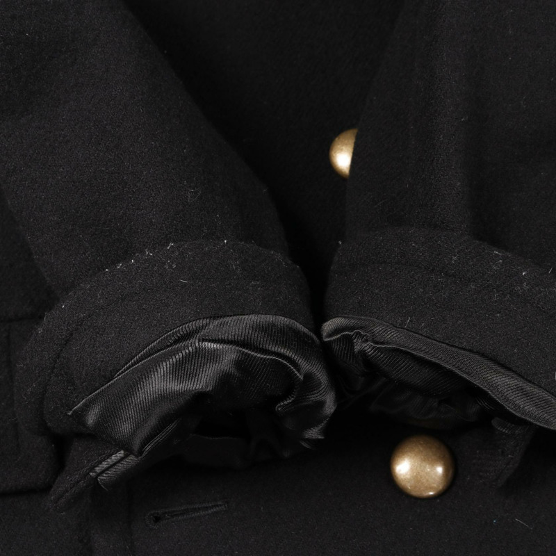 SAINT LAURENT PARIS 豌豆大衣 羊毛 安哥拉 黑色 #F38 二手 女士-9