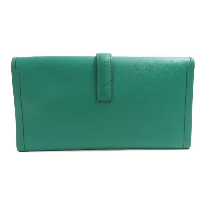 HERMES Swift皮革Jige Duo手拿包Z6 Malachite-1
