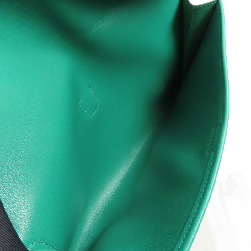 HERMES Swift皮革Jige Duo手拿包Z6 Malachite-12