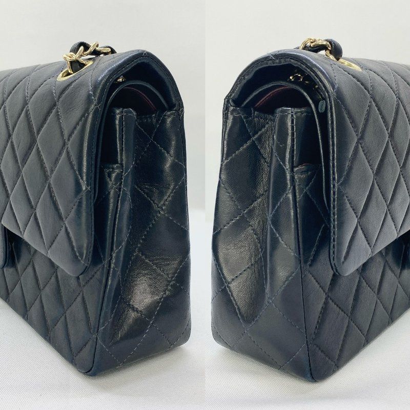 CHANEL 小羊皮黑金CF25鏈帶包-2