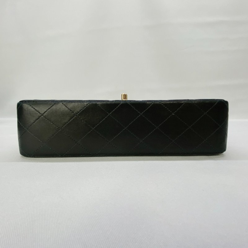 CHANEL 小羊皮黑金CF25鏈帶包-8