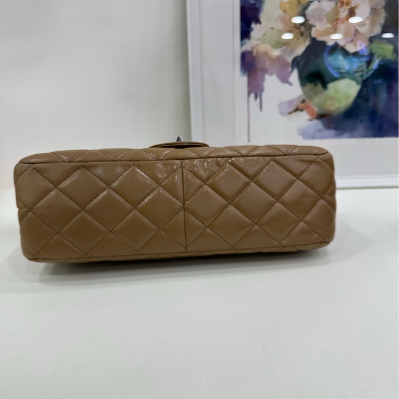 Chanel香奈兒 2.55小號淡米色牛皮 鏈條單肩斜背包 13開-5