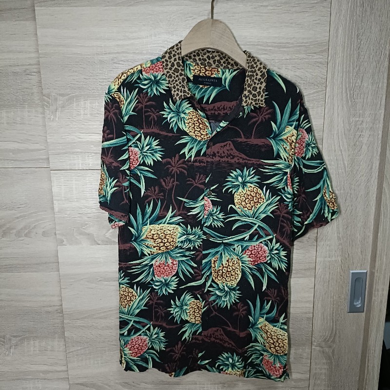 Allsaints Devoir 鳳梨 夏威夷襯衫 開領襯衫 男xs-0