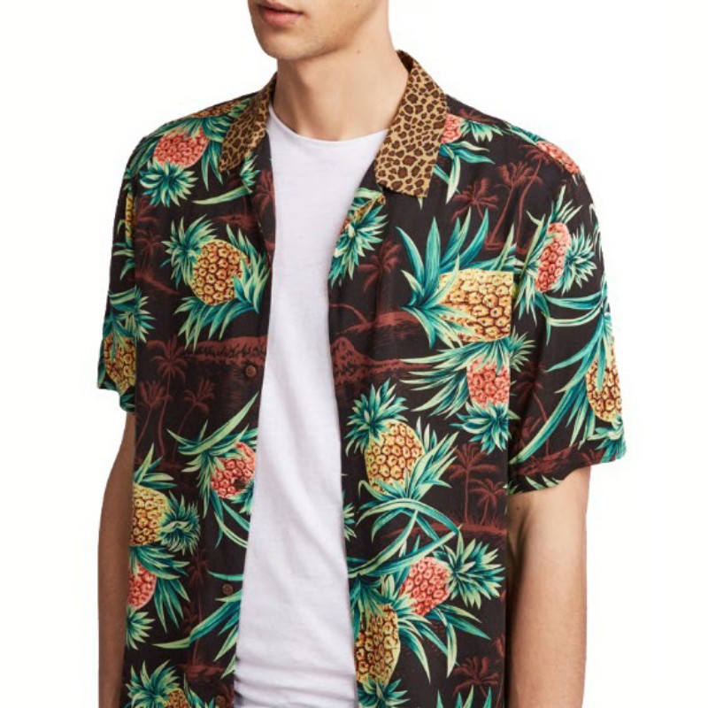 Allsaints Devoir 鳳梨 夏威夷襯衫 開領襯衫 男xs-1