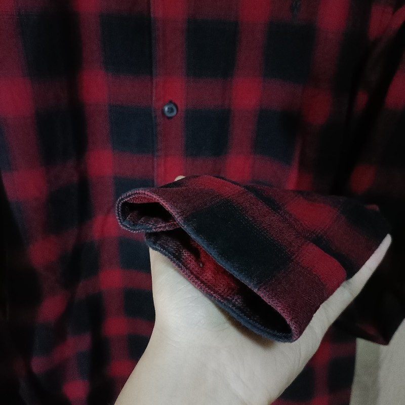 Allsaints 紅黑 格紋 法蘭絨 襯衫 男M-7