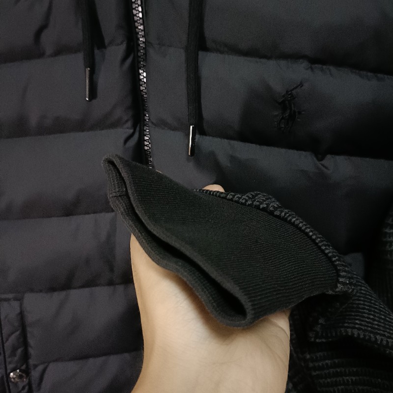Polo Ralph Lauren RL 深灰 格紋 拼接 羽絨外套 男S-6