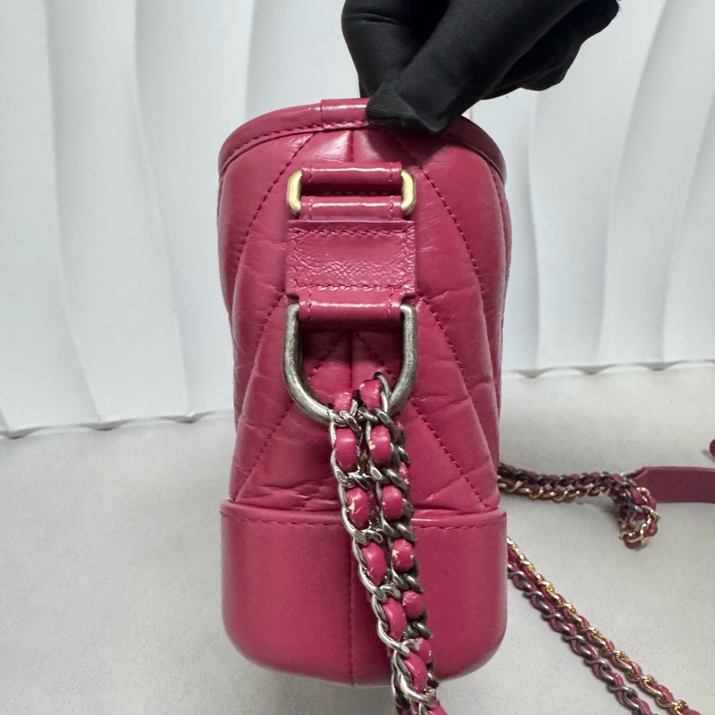 Chanel / 香奈兒 玫紅色小號 流浪包-2