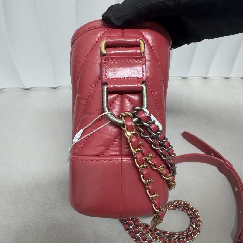 Chanel / 香奈兒 玫紅色小號 流浪包-3