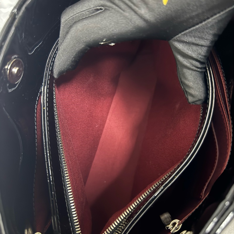 Chanel / 香奈兒 漆皮黑色 Mademoiselle系列 保齡球手提包-9