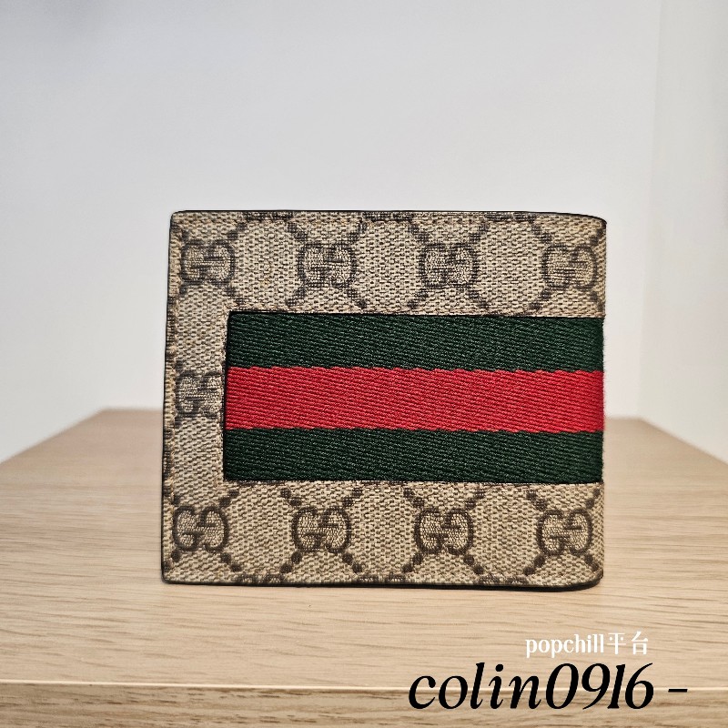 Gucci 綠紅綠Ophidia對開短夾-0