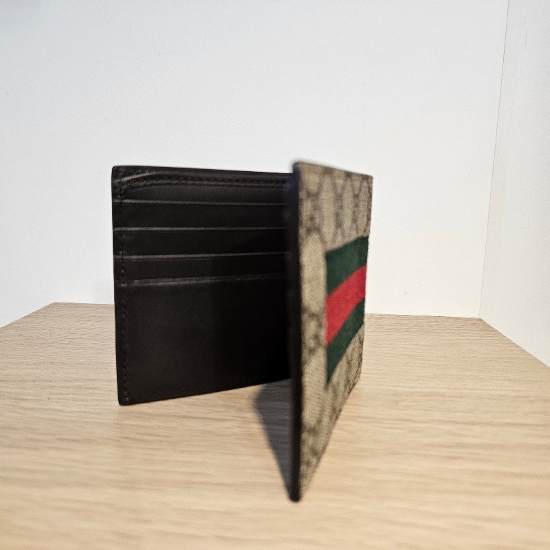 Gucci 綠紅綠Ophidia對開短夾-3