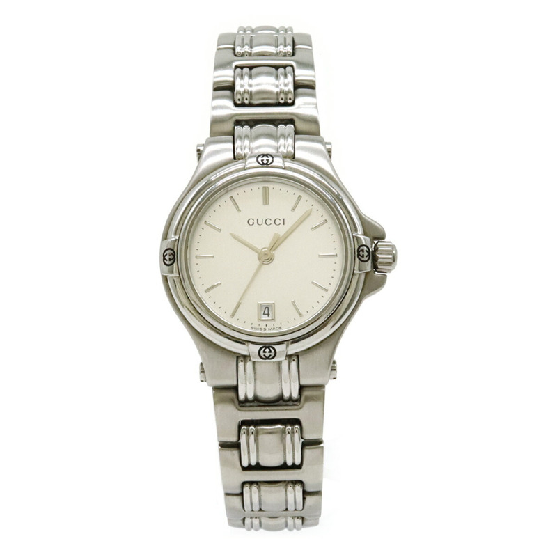 GUCCI 銀色錶盤女士石英手錶 9040L-1